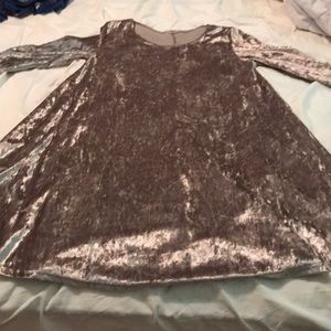 Nude velvet dress